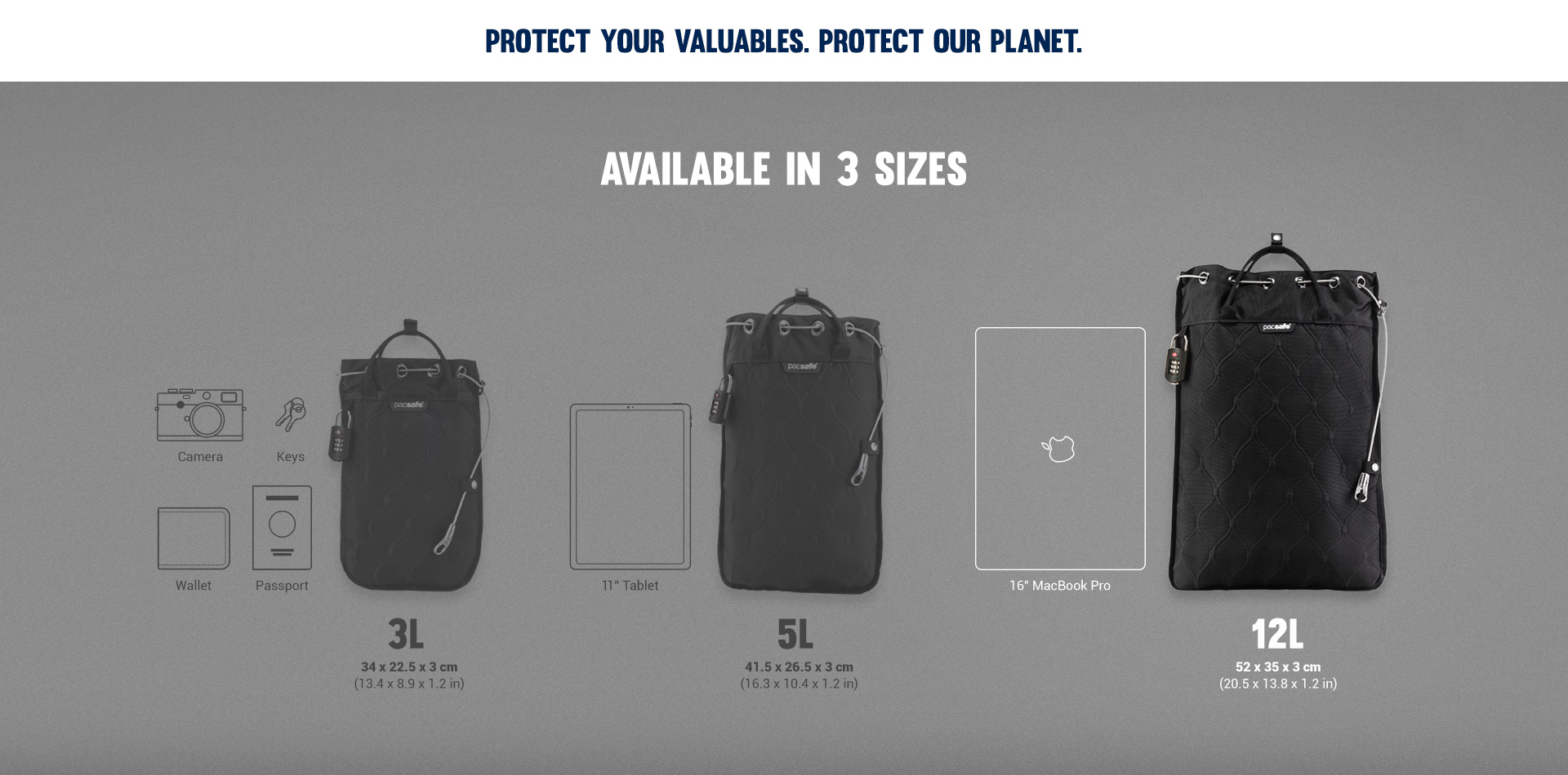 Travelsafe® Anti-Theft Portable Safe (Available in 3 sizes) | Pacsafe ...